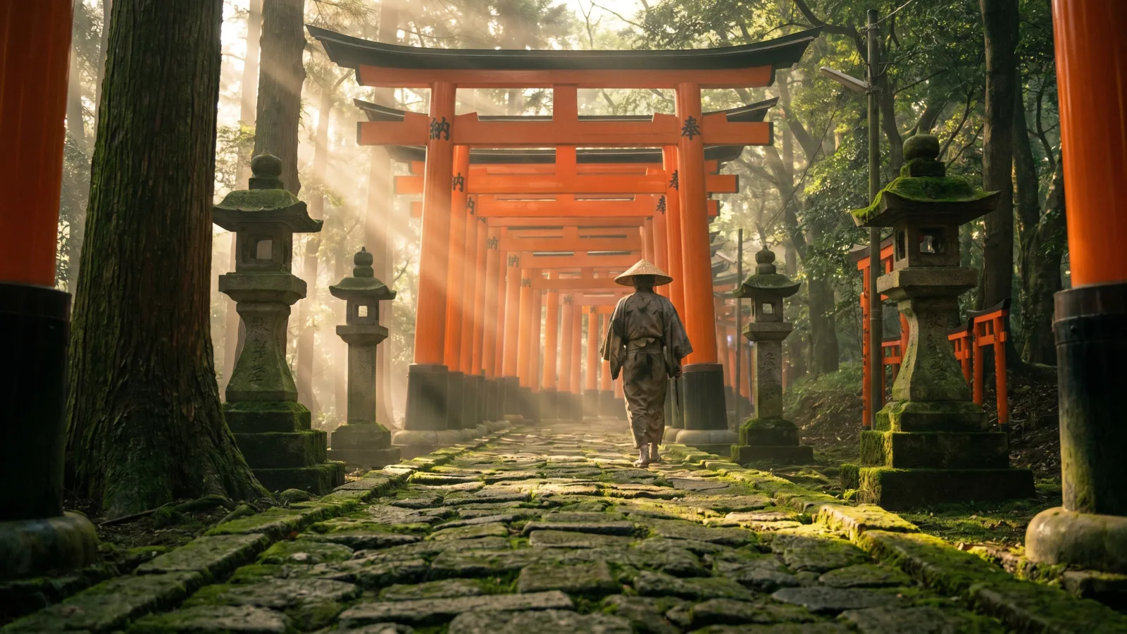 Sanctuaire Fushimi Inari et ses torii vermillon a Kyoto