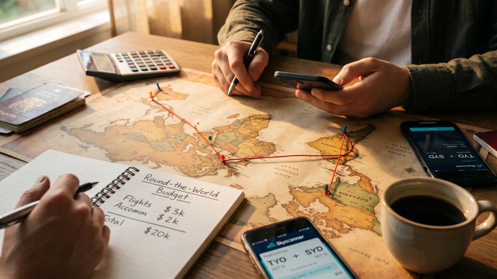 Planification du budget et de l itinéraire d un tour du monde sur une carte